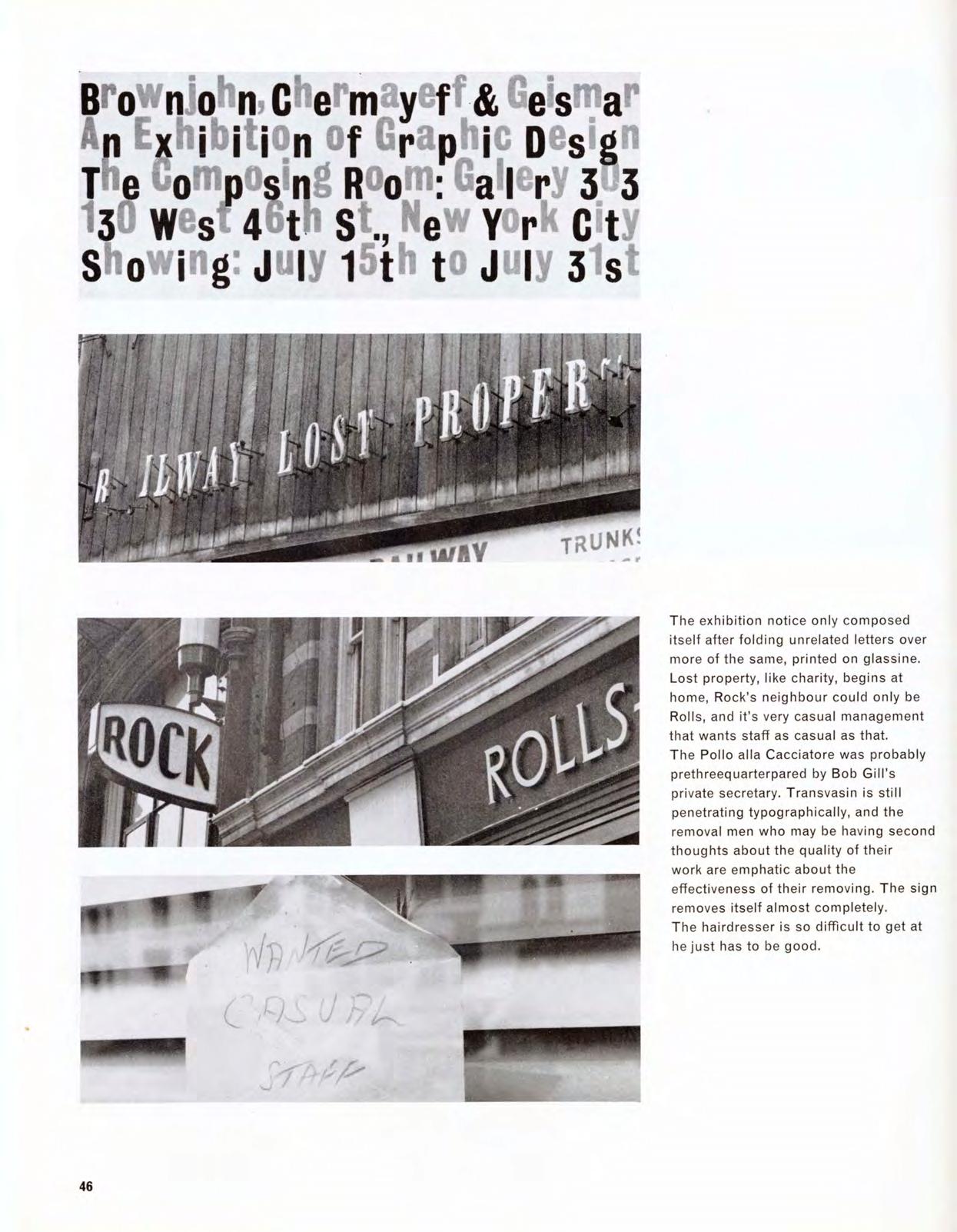 Street Level Feature in Typographica - Read all the descriptions on all the pages
London 1962